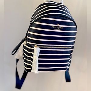 Kate Spade Nylon Backpack ✨ Navy Stripes | nautical water repellent striped